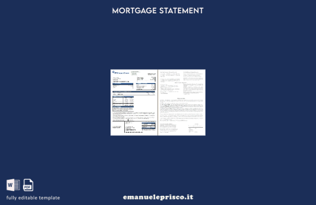 stile verificato Estratto conto ipotecario Canada JP Morgan Chase Bank, pagine, 